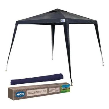 Imagem de Tenda Gazebo 2,40x3,00m Rafia Azul - Mor, Azul, 2,5x3m