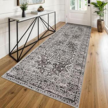 Imagem de Corredor de cozinha KUTA Vintage lavável 90x240cm bronzeado floral