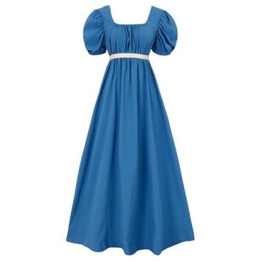 Imagem de Vestido Regency HEQU para mulheres azul royal poliéster 3XL