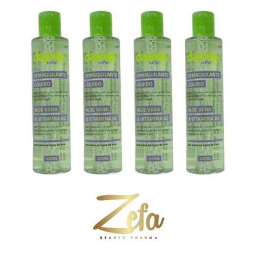 Imagem de Kit 04 Demaquilante Líquido Aloe Vera E B5 200ml - Dapop