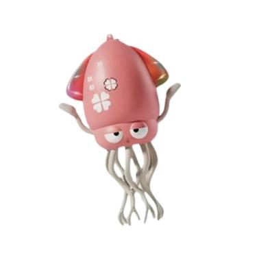 Imagem de YIJU Brinquedo de polvo elétrico engatinhante, brinquedos interativos de aprendizagem que engatinham e andam, presente de Natal, dança automática para, Vermelho