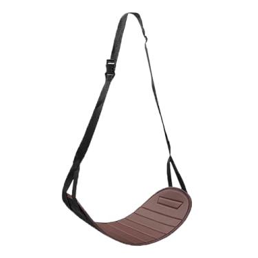 Imagem de menolana Apoio para os pés de carro para crianças, descanso para os pés de avião, assento traseiro, itens essenciais de viagem práticos, alça longa ajustável, CafÉ