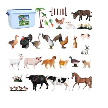 Imagem de Luwecf Modelo de animais caixa de armazenamento incluída artesanato realista crianças brinquedo educativo estatuetas de animais para lembrancinhas de festa