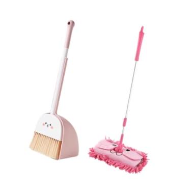 Imagem de Kokiya Mini vassoura com esfregão para crianças, conjunto de brinquedos de limpeza para crianças, conjunto de ajudante de limpeza para crianças pequenas