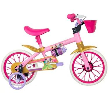 Imagem de Bicicleta Infantil Aro 12 Nathor Princesas com Cestinha