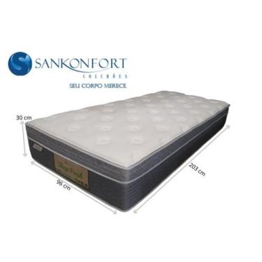 Imagem de Colchão Solteiro King  Sankonfort Sleep Fresh 96x203x30 - Molas Ensaca