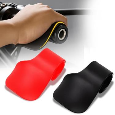 Imagem de BBTO 2 peças universal montado no acelerador motocicleta Cruise Assist bandeira americana decalque acessórios de motocicleta controle de cruzeiro preto/vermelho punho punho punho guidão para scooters