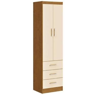 Imagem de Guarda Roupa Camiseiro Texas Solteiro 2 Portas 3 Gavetas San Marino Cor Noce Pérola