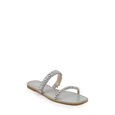 Imagem de Badgley Mischka Sandália rasteira feminina Thina, Prata, 34