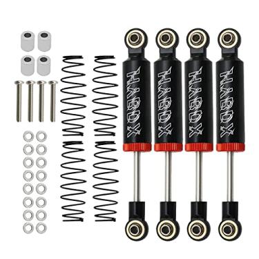 Imagem de 4 peças de amortecedor RC, conjunto de amortecedores RC, mola embutida para carro RC 70/80/90/100/110 mm amortecedor para rastreador 1/10 RC Axial SCX10 ii RBX10 Wraith TRX-4 MST Redcat (preto, 80 mm