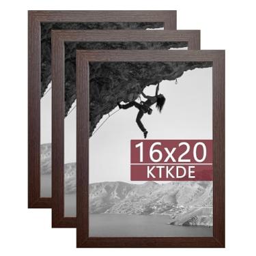 Imagem de KTKDE Conjunto de 3 porta-retratos de 40,6 x 50,8 cm, molduras de pôster de madeira com acrílico polido, decoração de galeria de parede para estilo minimalista, adequado para qualquer estilo, melhor