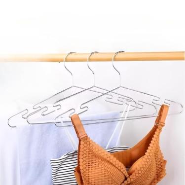 Imagem de Kit 10/20/30/50/ Cabides Tintureiro Aço Cromado Adulto Reforçado com Cava para Closet(30)