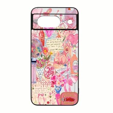 Imagem de qizjio Coquette Capa de telefone protetora à prova de choque rosa Preppy para Google Pixel 8