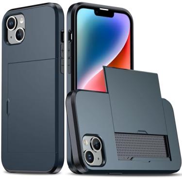 Imagem de SORAKA Capa para iPhone 15 Plus com porta-cartões Capa para carteira Capa blindada para iPhone 15 Plus Capa para PC TPU de camada dupla Capa à prova de choque