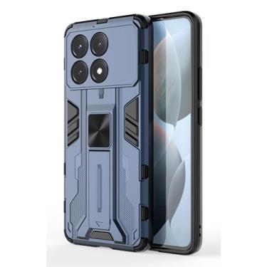 Imagem de SORAKA Capa para Xiaomi POCO X6 Pro 5G com suporte Capa de proteção resistente para Xiaomi POCO X6 Pro 5G Capa com placa de metal para suporte magnético para carro Capa Silm Fit