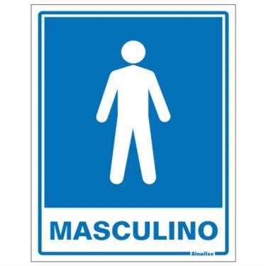 Imagem de Placa de Poliestireno Auto-Adesiva 20x15cm Sanitario Masculino - 220 AD - SINALIZE