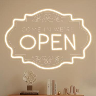 Imagem de Neonawall Business Neon Sign Open Light Up Letters Led Sign for Wall Decor Door Signs Led Decorative Night Signs Decorations Supplies for Signboard Display Billboard Grand Opening Gift (Open)