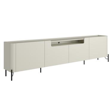 Imagem de Rack Para Sala de Estar TV 75 Pol 4 Portas Pés Industrial Preto Alef I03 Luna - Lyam Decor