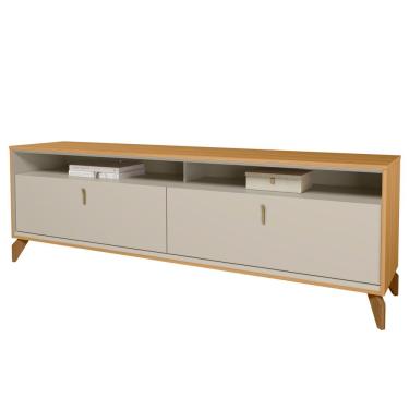 Imagem de Rack Para Sala de Estar TV 75 Pol 182cm Naomi L05 Tauari Off White Fosco - Lyam Decor