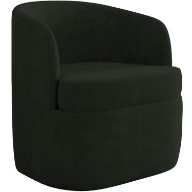 Imagem de Poltrona Decorativa Giratória Para Sala de Estar Siena K01 Veludo Verde - Lyam Decor