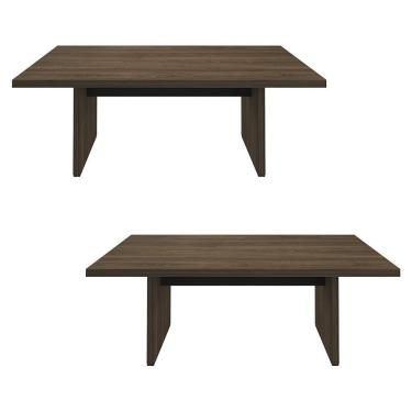 Imagem de Kit 2 Mesas de Escritório Reunião 200cm Corp A06 Charuto/Preto - Mpozenato