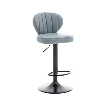 Imagem de GRFIT Cadeira de bar moderna e moderna cadeira de bar giratória e elevatória leve encosto de luxo banco alto bar café ilha cadeira de mesa bancos de bar ajustáveis (cor: latão)