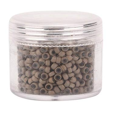 Imagem de ZJchao 1000pcs 3x2mm Micro Links de Silicone, Contas de Extensão de Cabelo para Extensões de Cabelo (marrom marrom claro claro)