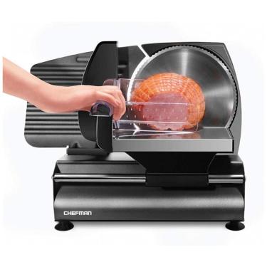 Imagem de Fatiador de Frios Elétrico de Aço Inoxidável, 180W, 110v, CHEFMAN Die Cast Electric Deli Food Slicer,, Preto