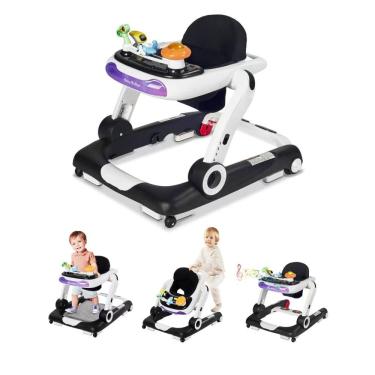 Imagem de Música e luzes Baby Walker com rodas, centro de atividades de 5 em 1 com brinquedos removíveis e segurança de música