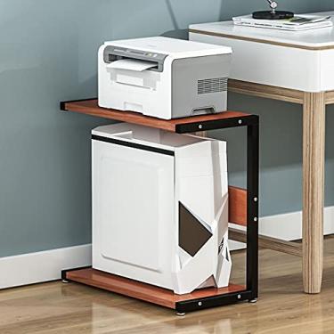 Imagem de Suporte de impressão simples rack de impressora multicamadas computador mainframe suporte de CPU sob a mesa prateleira casa desktop impressora rack de armazenamento mesa impressora (cor: F, tamanho: H