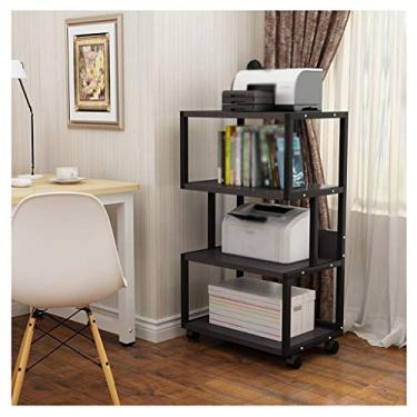 Imagem de Suporte de impressão móvel multifuncional para impressora, moldura fixa de metal, máquina de fax de 4 camadas, prateleira de scanner, prateleira de cozinha, talheres, armazenamento, mesa, impressora