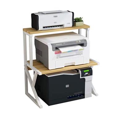 Imagem de SUNESA Suporte de impressão pequeno suporte de impressora 3 camadas prateleira multifuncional para máquina de fax para escritório, sala de estar, copiadora, scanner, suporte para impressora, mesa