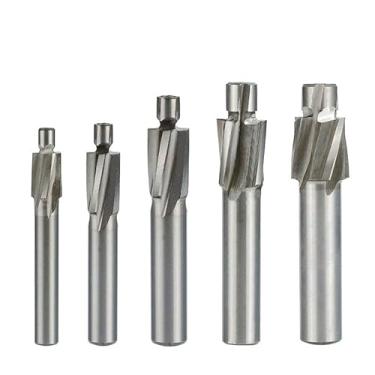 Imagem de WZFC HSS Fresa de Extremidade Escareadora Piloto Fresas de Extremidade Escareadora Fresa CNC Fresa Fresa Fresa, Conjunto de 5 peças
