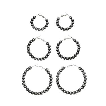 Imagem de coadipress Brincos de pérolas Navajo para mulheres, joia boho, cowgirl, vintage, navajo, pingente, gota, tribo, turquesa, brinco com contas, Medium, Turquesa, Sem pedra preciosa