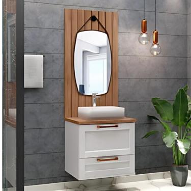 Imagem de Gabinete de Banheiro Cuba Espelho C/Painel Ripado Suspenso