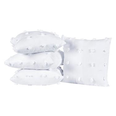 Imagem de Kit 4 Almofadas Cheias Para Sofá 45x45cm Sofist Micro Percal 300 Fios - Branco - 100% Poliéster