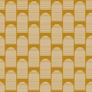 Imagem de HelloWall Papel de parede moderno de meados do século 44,5 x 805,2 cm, papel de parede geométrico, autoadesivo, arco dourado, revestimentos de parede, decoração de quarto, papel de contato com arco