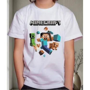 Imagem de Camiseta Camisa Infantil Juvenil Menina Menino Gamer Blocos Mine Roupa