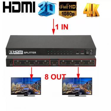 Imagem de Divisor Sinal Hdmi 2.0 1X8 4K 3840 X 2160 Splitter 8 Saidas