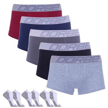 Imagem de Kit 5 Cuecas Sungão Algodão + 3 Pares Meia Sapatilha Anatômica