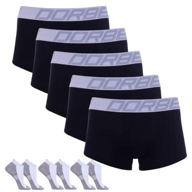 Imagem de Kit 5 Cuecas Sungão Algodão + 3 Pares Meia Sapatilha Anatômica