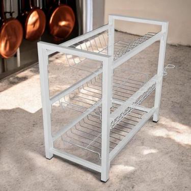 Imagem de Escorredor De Louça Triplo Anti Derrapante Cozinha Pia Industrial Supo