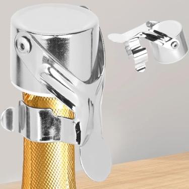 Imagem de Rolhas de champanhe premium – fabricadas na China – habilmente projetadas para champanhe, prosecco, cava e vinhos espumantes. (prateado)