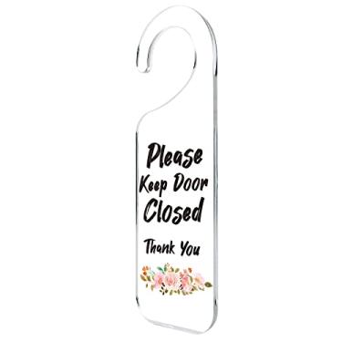 Imagem de Não perturbe placa de porta gravada alça de acrílico para decoração de casa, banner de acrílico, placa de pendurar de acrílico, placa de porta, placa de pendurar feita à mão para escritório, mantenha a porta fechada