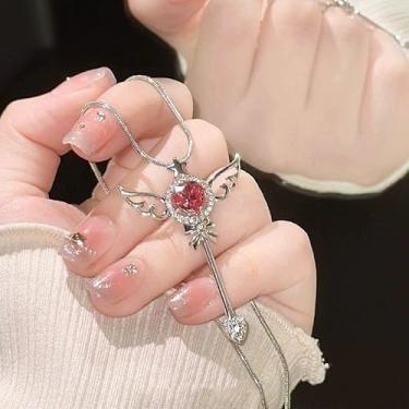 Imagem de Colar de varinha mágica com coração rosa