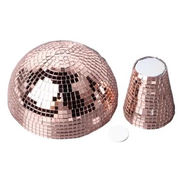 Imagem de Generic Cogumelo Com Brilho Espelhado, Efeito Visual Deslumbrante, Cogumelo de Plástico, Bola de Discoteca, Telhas de Vidro Espelhadas, Atraente para Festa (Ouro Rosa)
