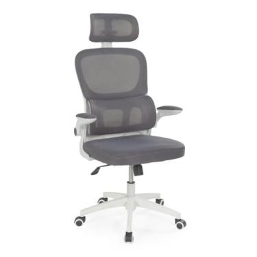 Imagem de Cadeira Executiva Giratória Para Escritório Com Altura Ajustável(Cinza)