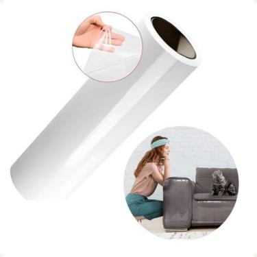 Imagem de Rolo Filme Anti Arranhão Protetor Adesivo Gato Sofá Arranhões Transparente 45cm X 5 Metros