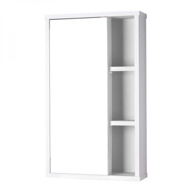 Imagem de Espelho Milano para Banheiro com Armário Branco 69 x 42cm