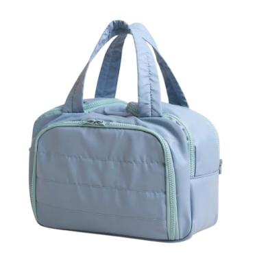Imagem de Necessaire Bolsa de Maquiagem Feminina Grande, bolso Impermeável com Múltiplos Compartimentos, Ideal para Viagens (Azul)